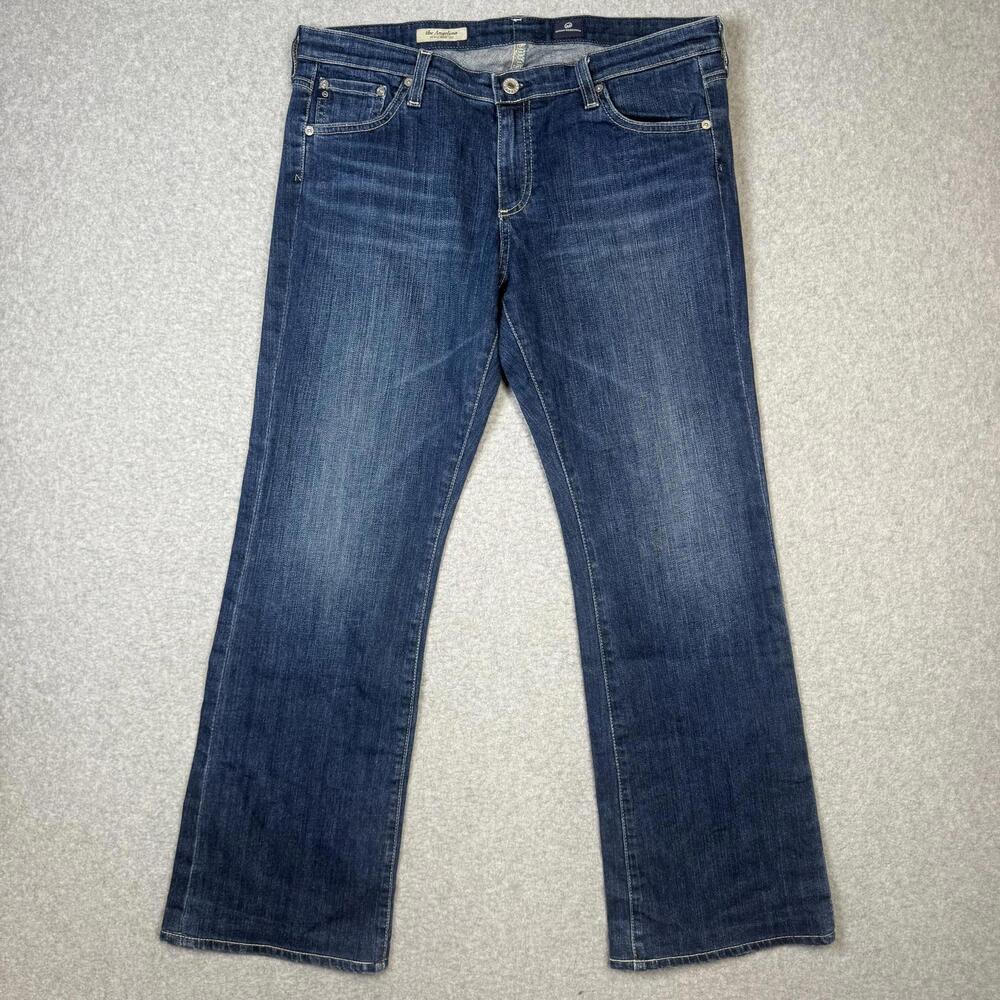 Ag Adriano Goldschmeid Women's Size 31r The Angelina Petite Bootcut Jeans Blue
